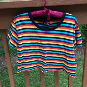 A Lab colorful striped crop top